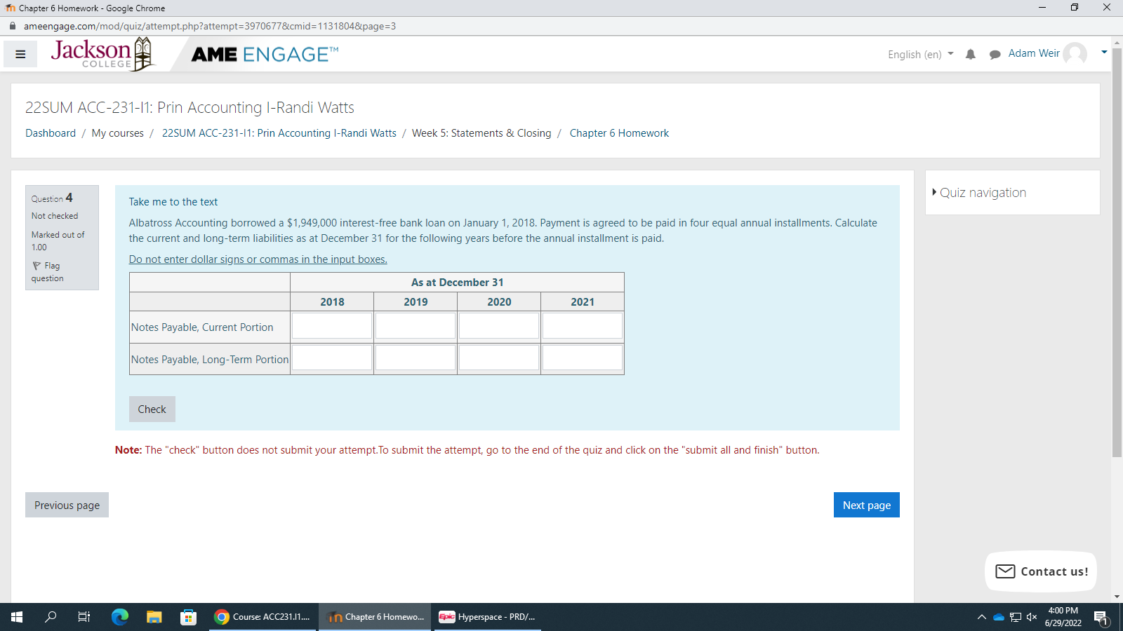 In Chapter 6 Homework - Google Chrome X