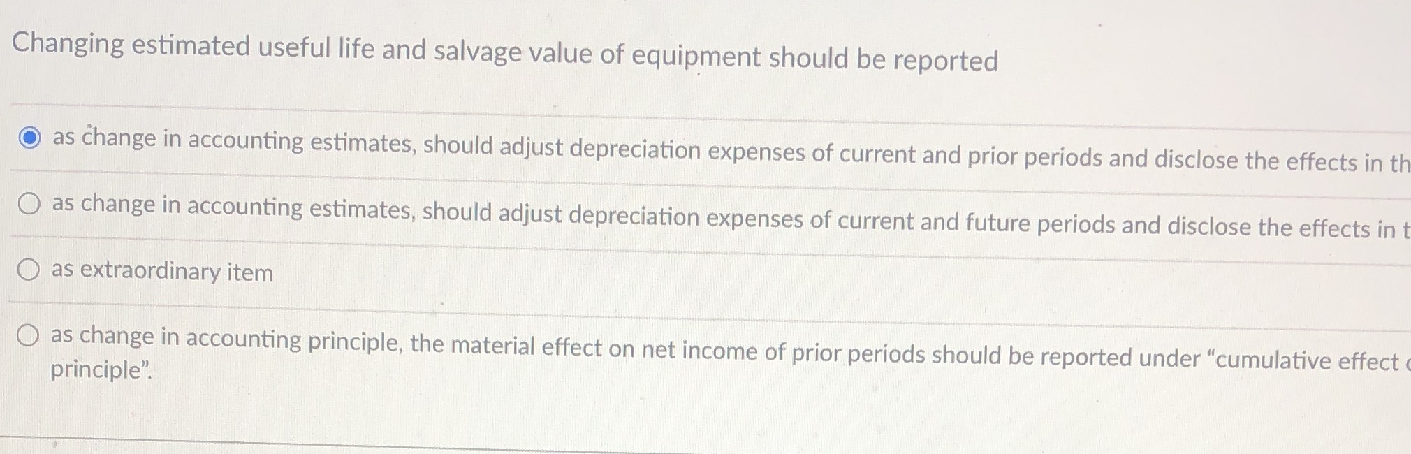 Changing estimated useful life and salvage value