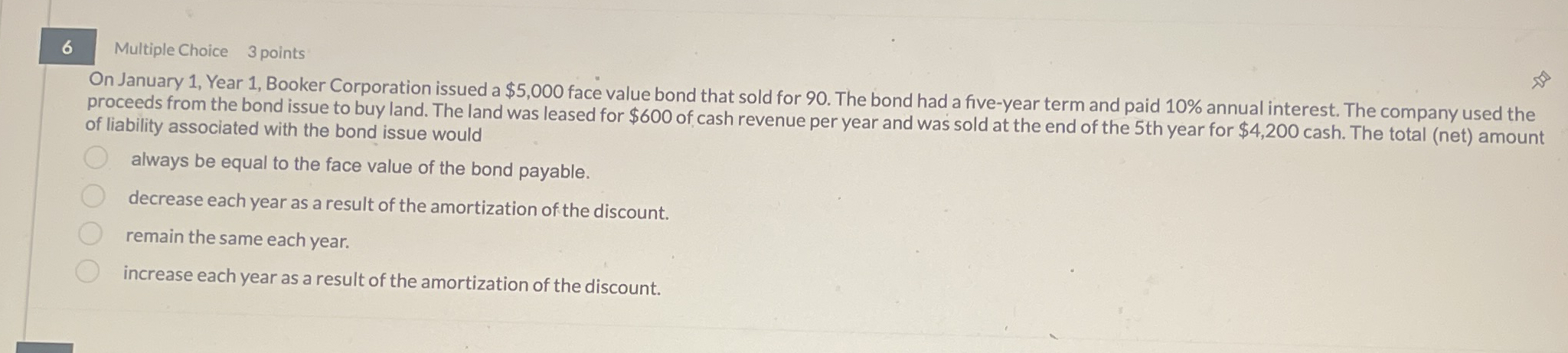 6 Multiple Choice 3 points On January 1 , Year 1