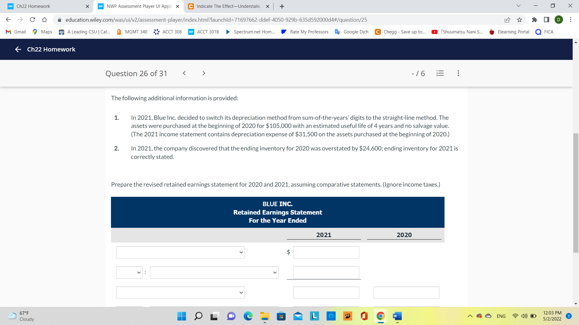 WP Ch22 Homework X WP NWP Assessment Player UI