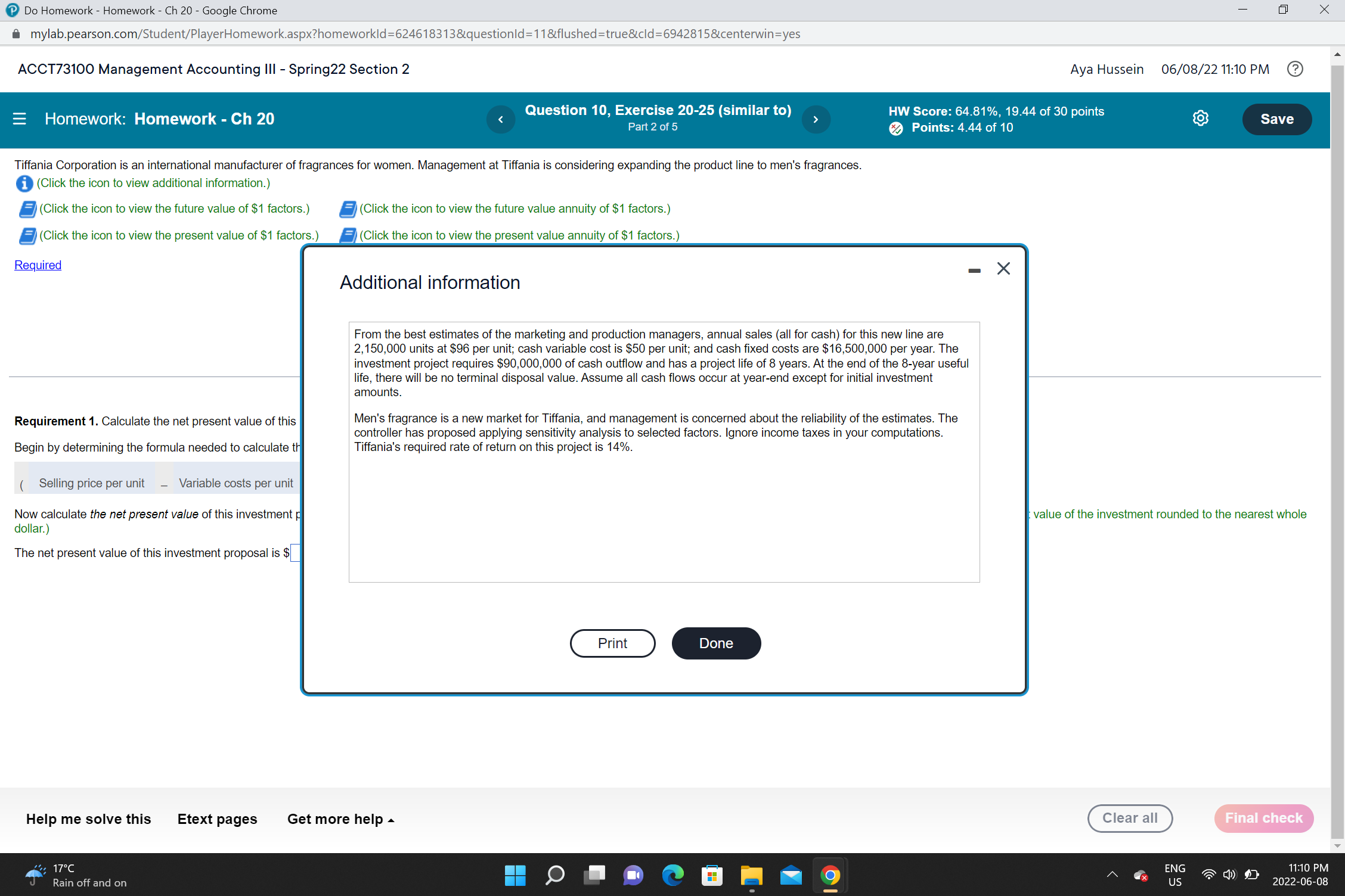 calculate NPV 0 Do Homework 7 Homework 7 Ch 20 7