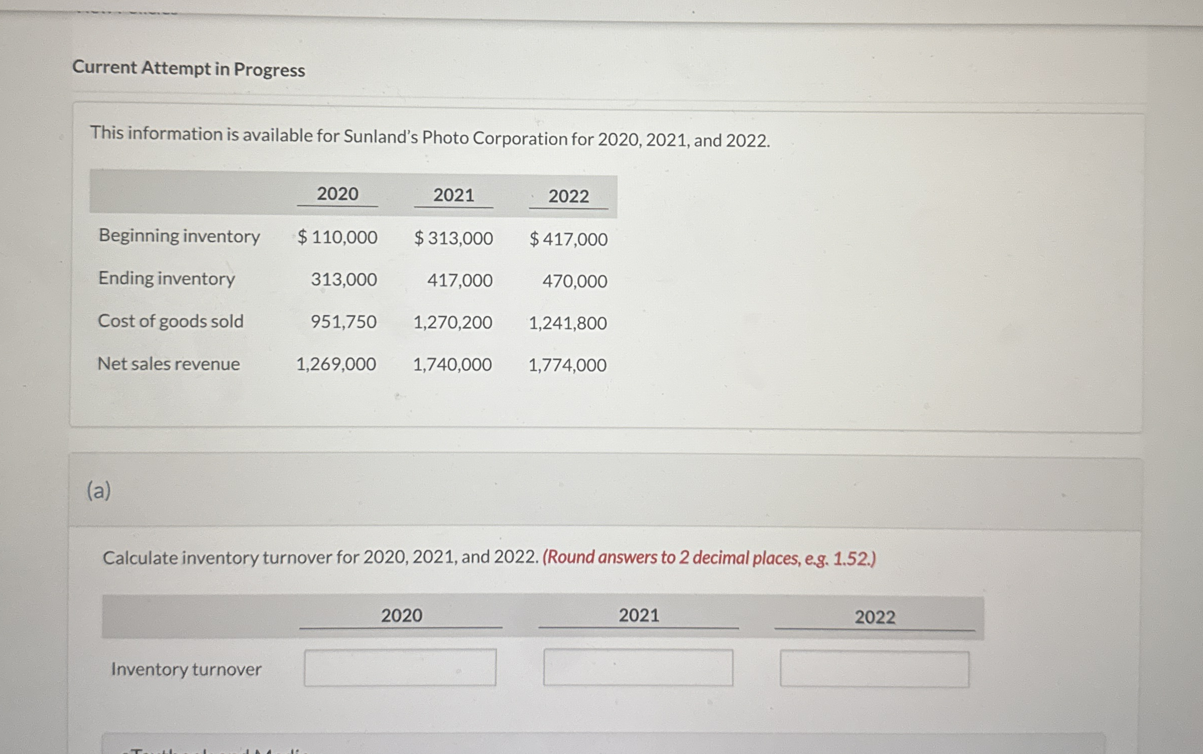 Current Attempt in Progress This information is