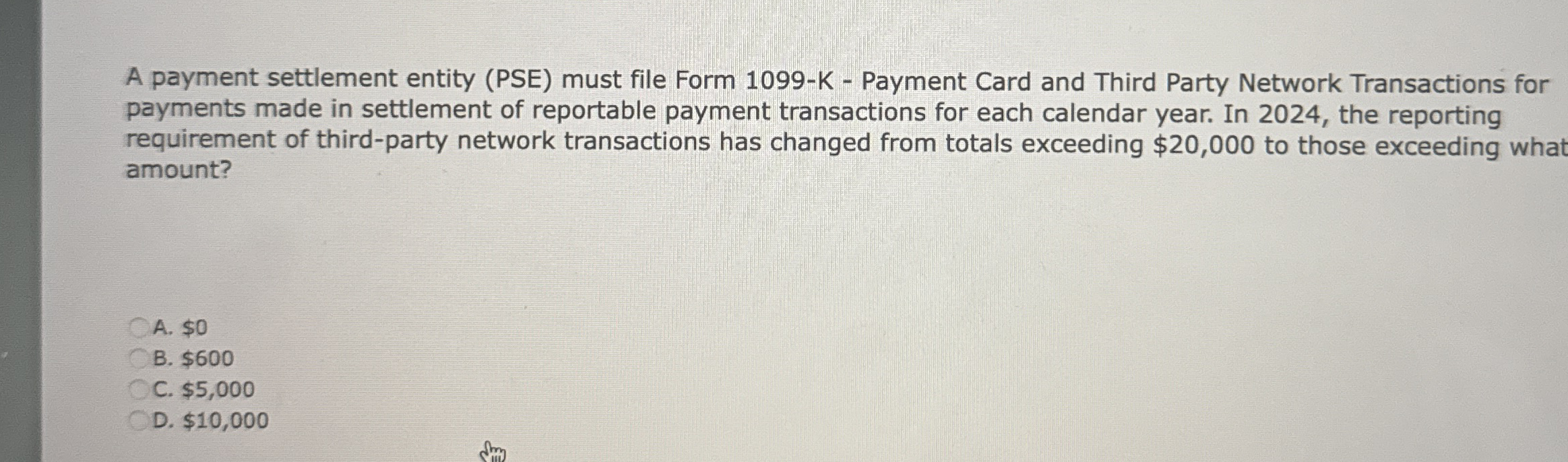A payment settlement entity ( PSE ) must file