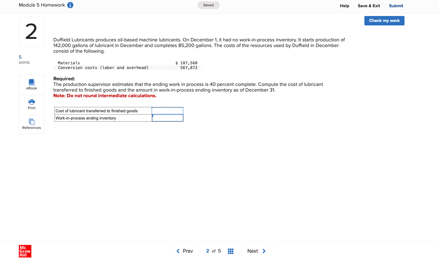 Module 5 Homework i Saved Help Save & Exit Submit
