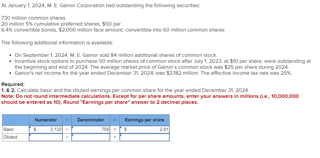 At January 1 , 2 0 2 4 , M . E . Gainor