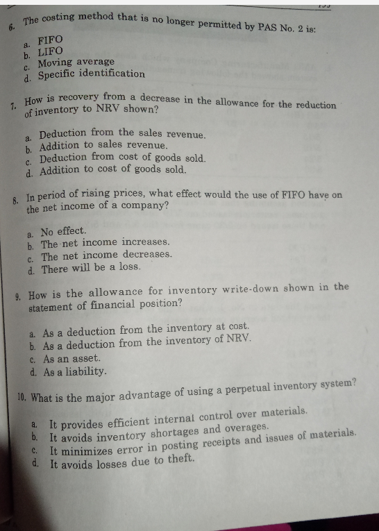 Chapter 4 152 MULTIPLE CHOICES - THEORETICAL 1.