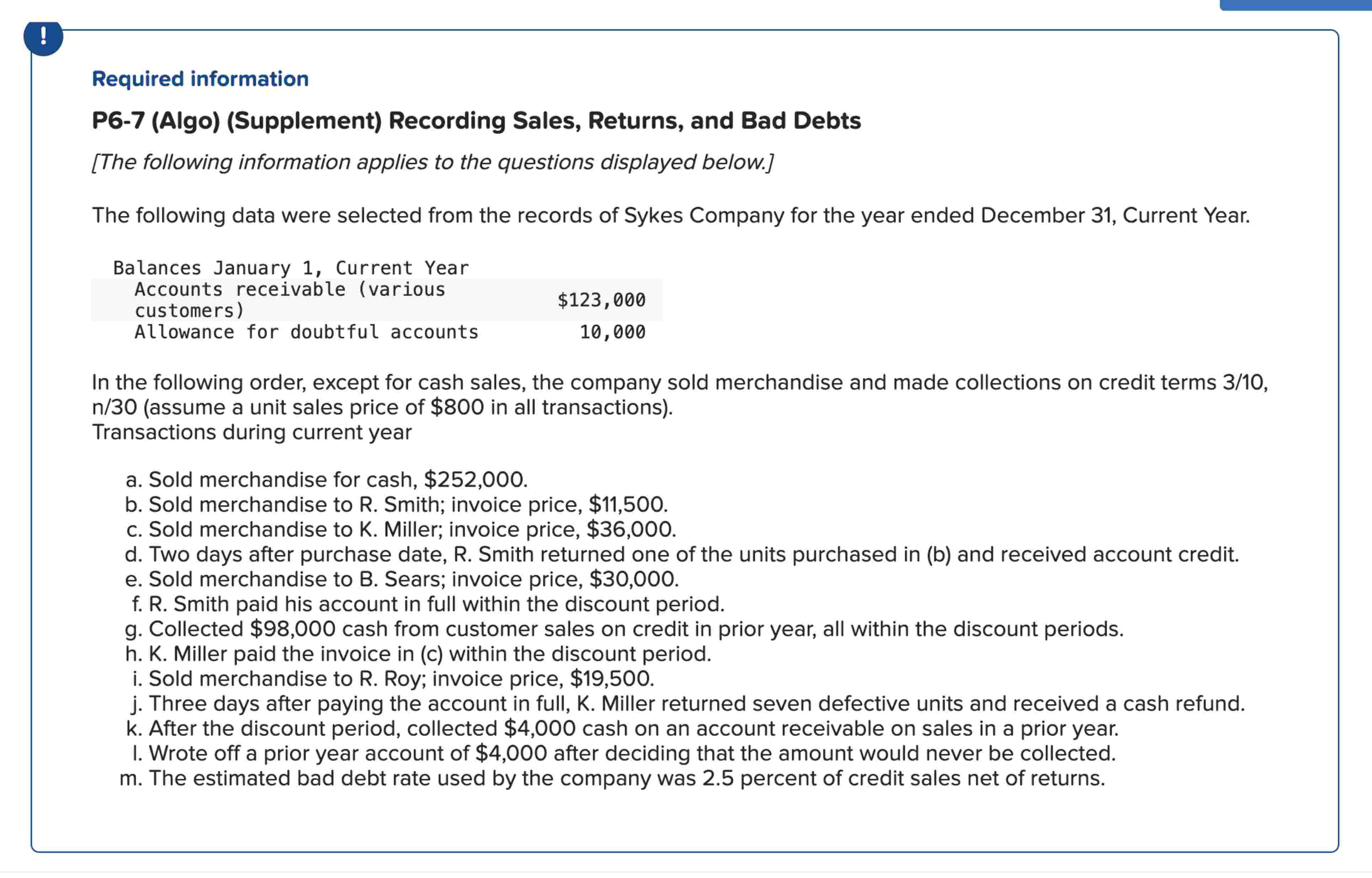 P 6 - 7 ( Algo ) ( Supplement ) Recording Sales,
