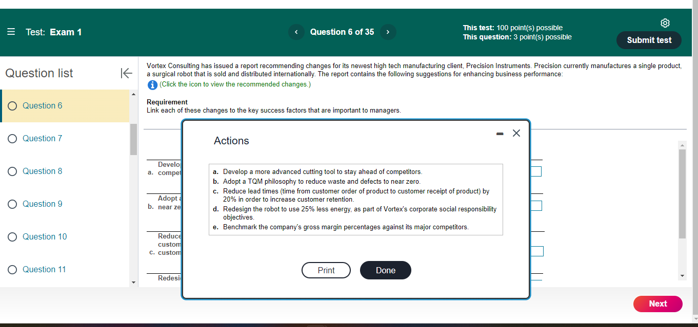 nnovation Question ossible = Test: Exam 1 Quality