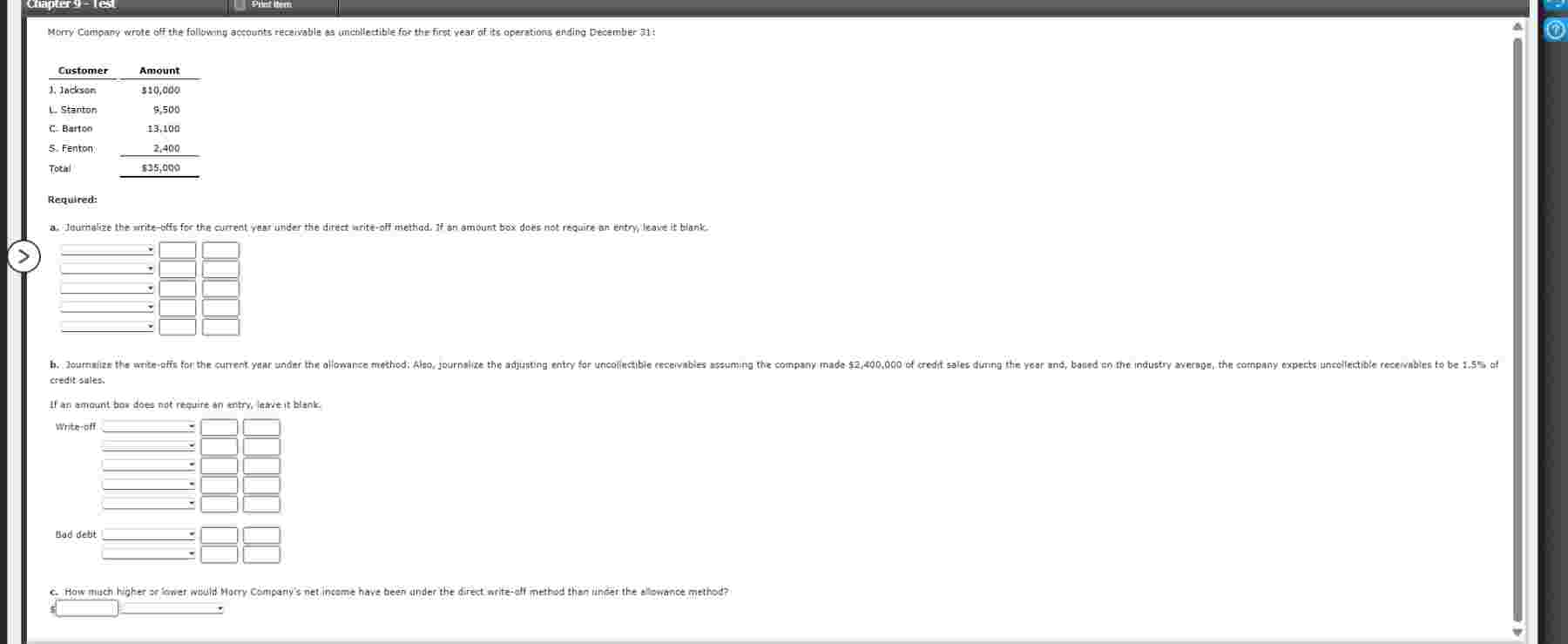 Required: credits sales: 4