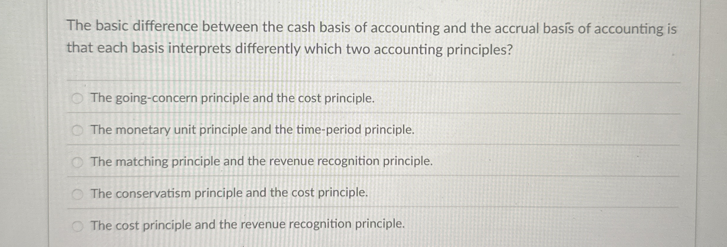 The basic difference between the cash basis of