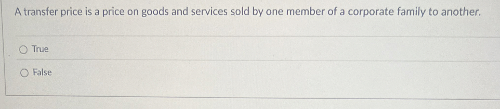 A transfer price is a price on goods and services