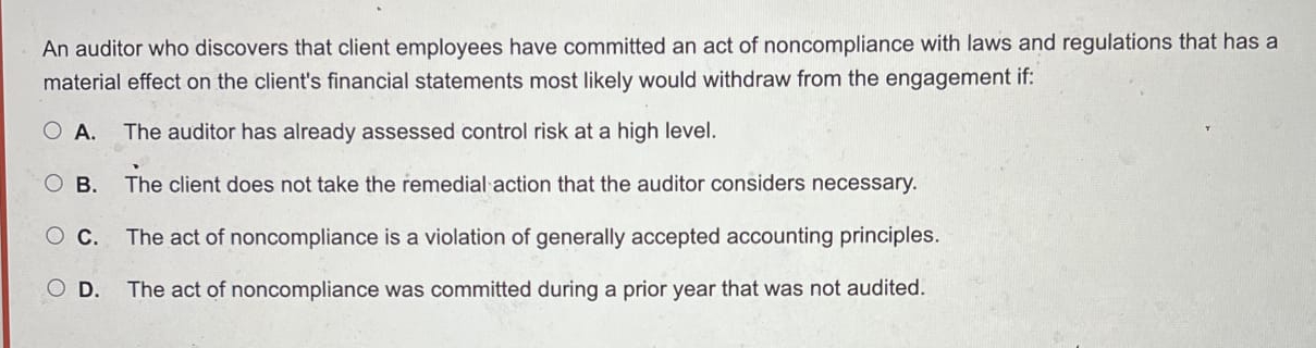 An auditor who discovers that client employees