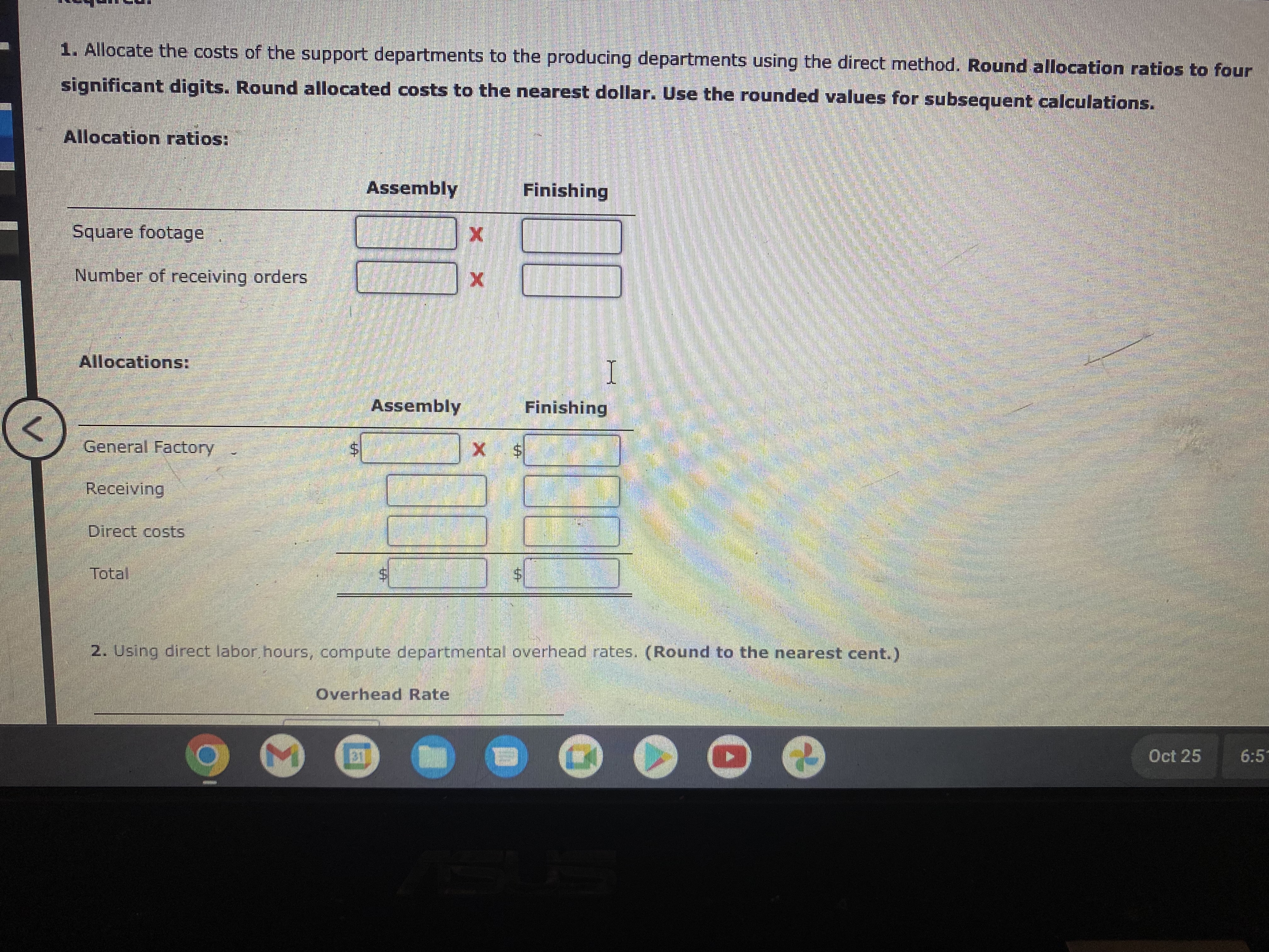 Direct Method Eilers Company has two producing
