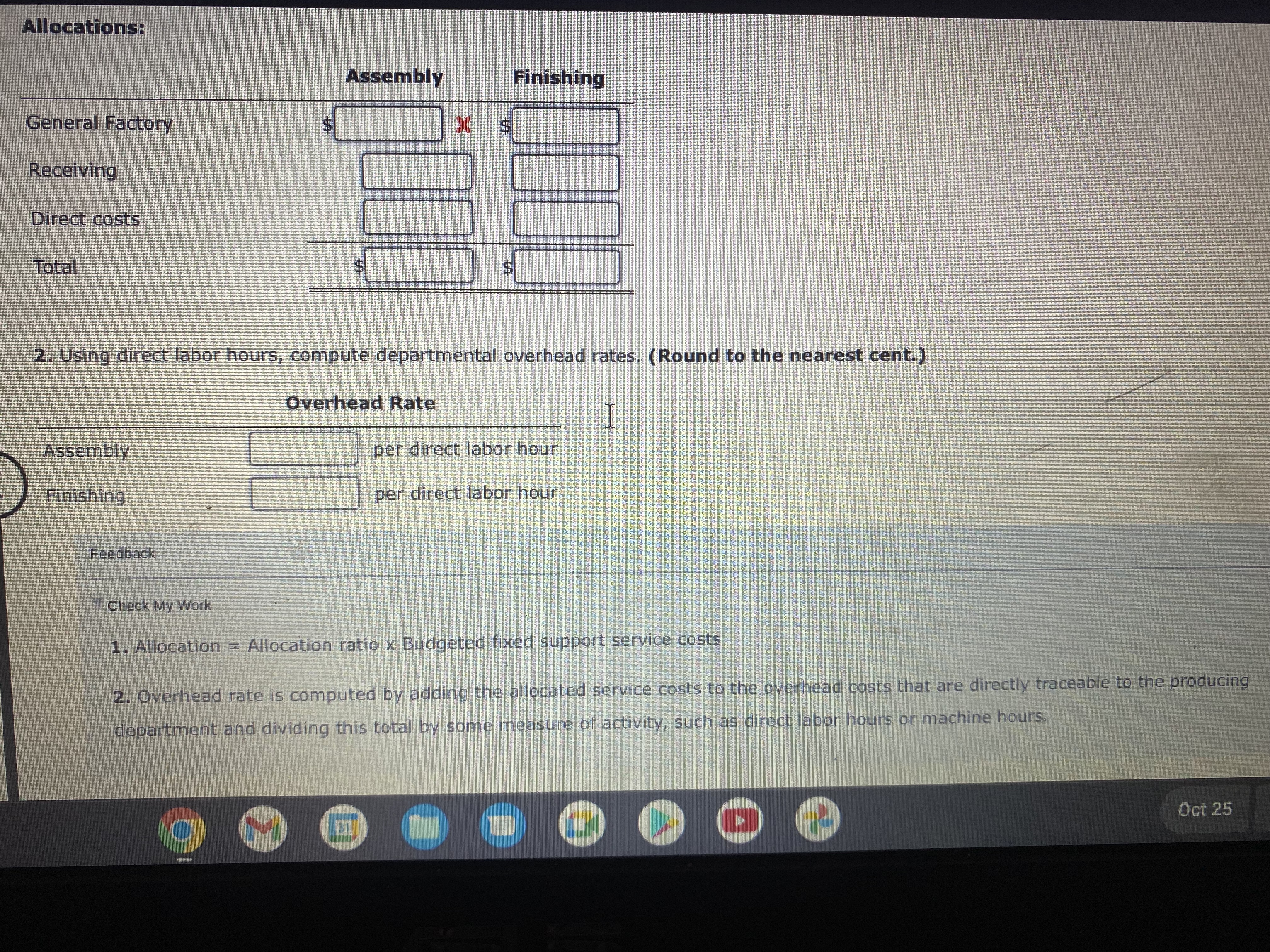 Direct Method Eilers Company has two producing