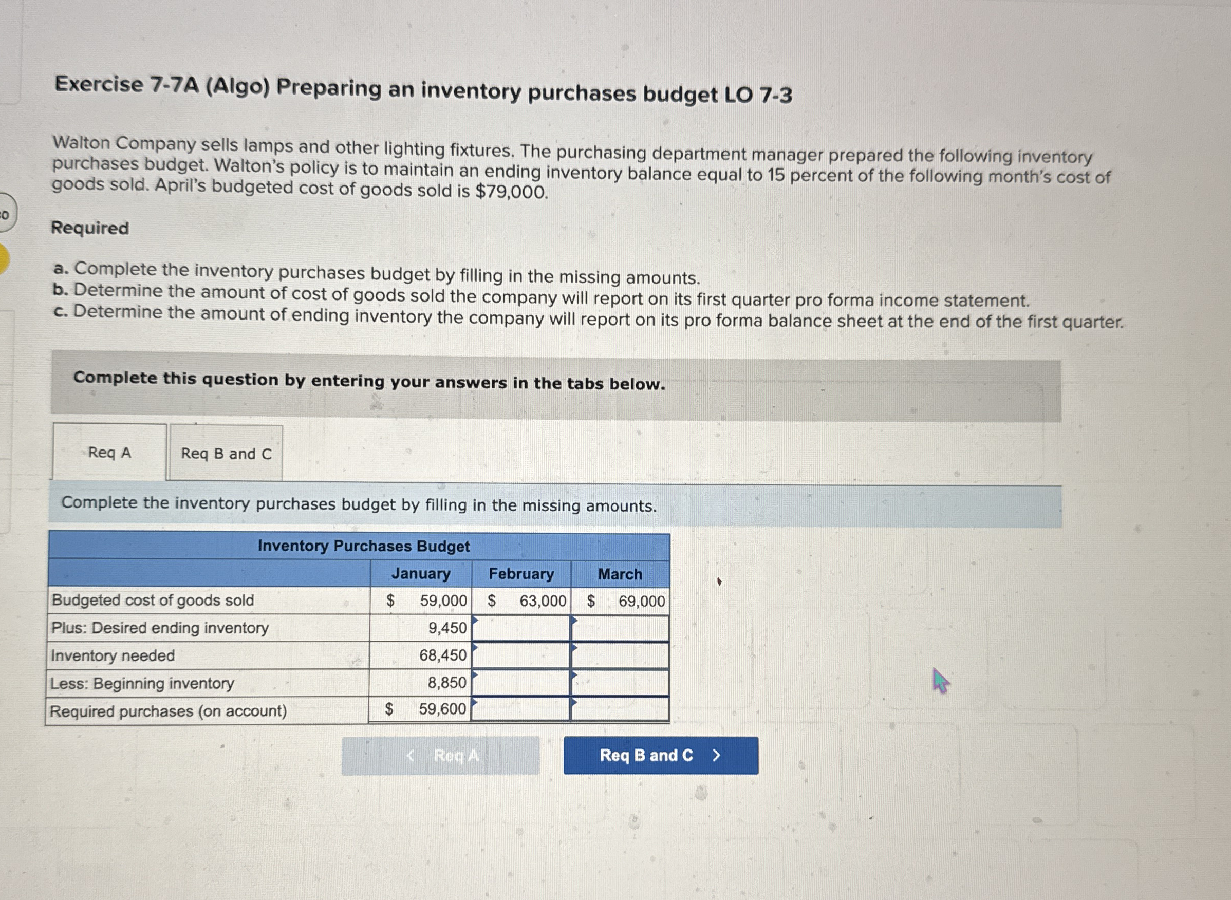 Exercise 7 - 7 A ( Algo ) Preparing an inventory