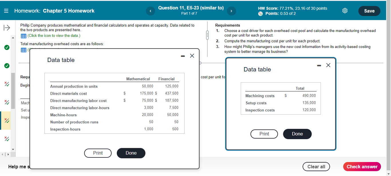 Question 11, E5-23 (similar to) = Homework: