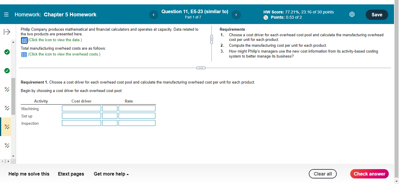 Question 11, E5-23 (similar to) = Homework: