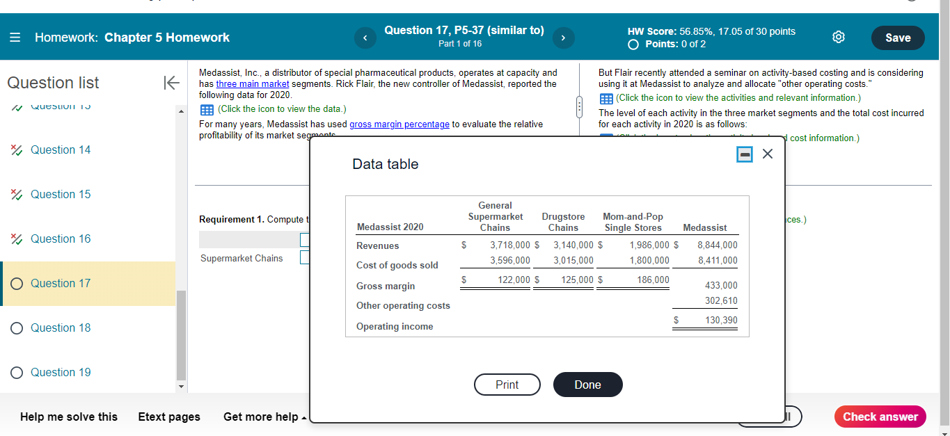 Homework: Chapter 5 Homework Question 17, P5-37