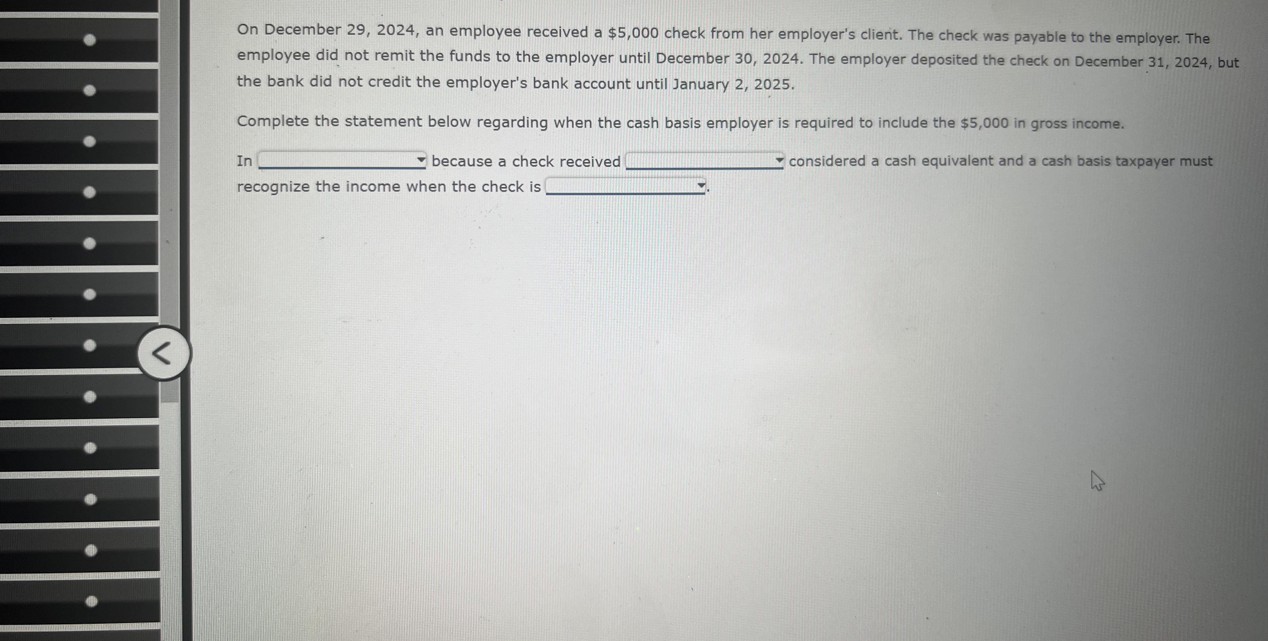 On December 2 9 , 2 0 2 4 , an employee received