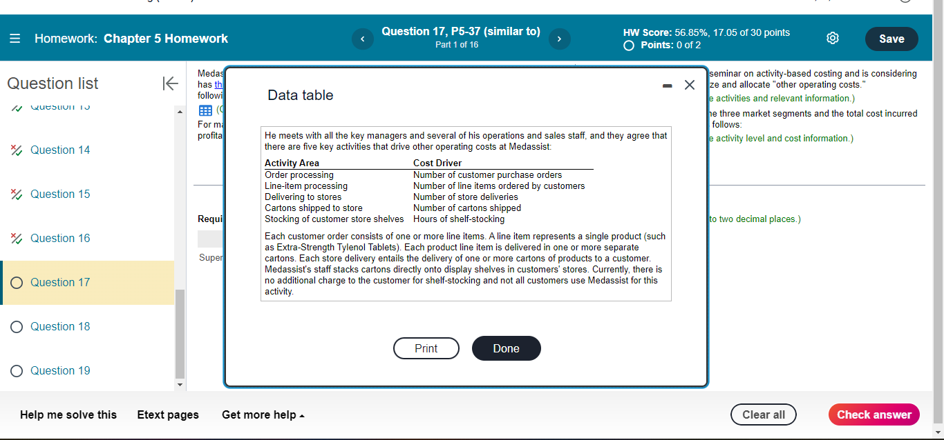 Homework: Chapter 5 Homework Question 17, P5-37