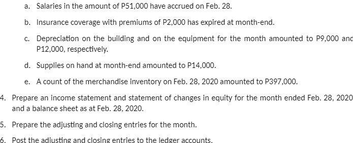 a. Salaries in the amount of P51,000 have accrued