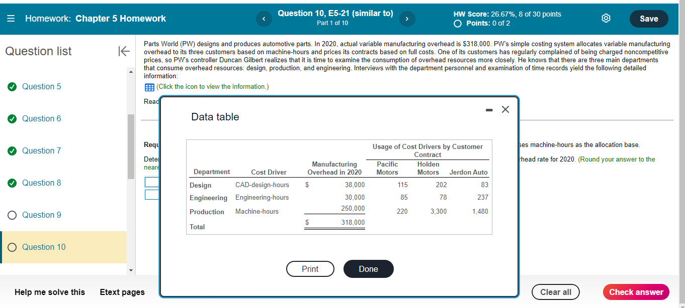 = Homework: Chapter 5 Homework Question 10, E5-21