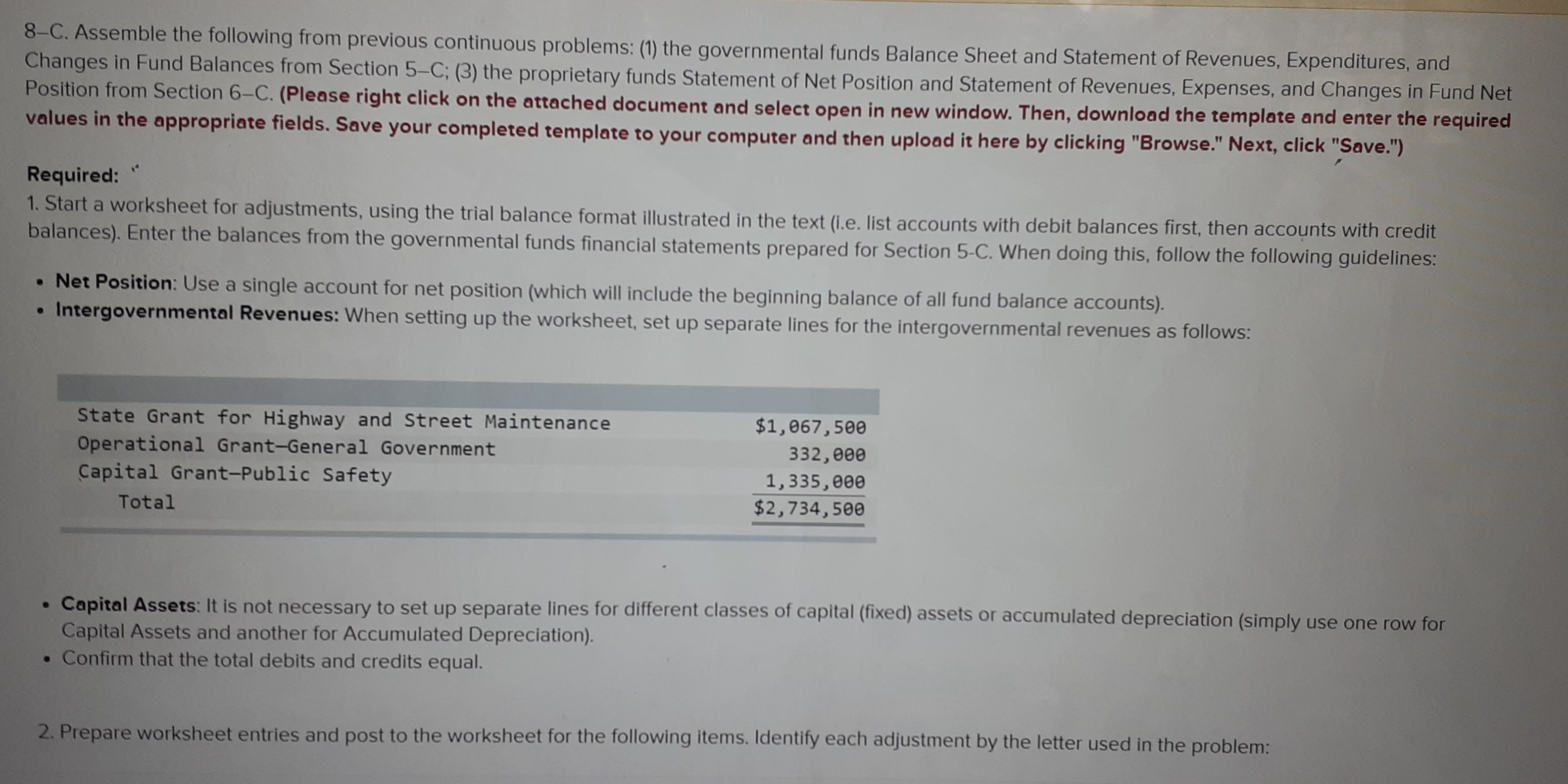 8-C. Assemble the following from previous