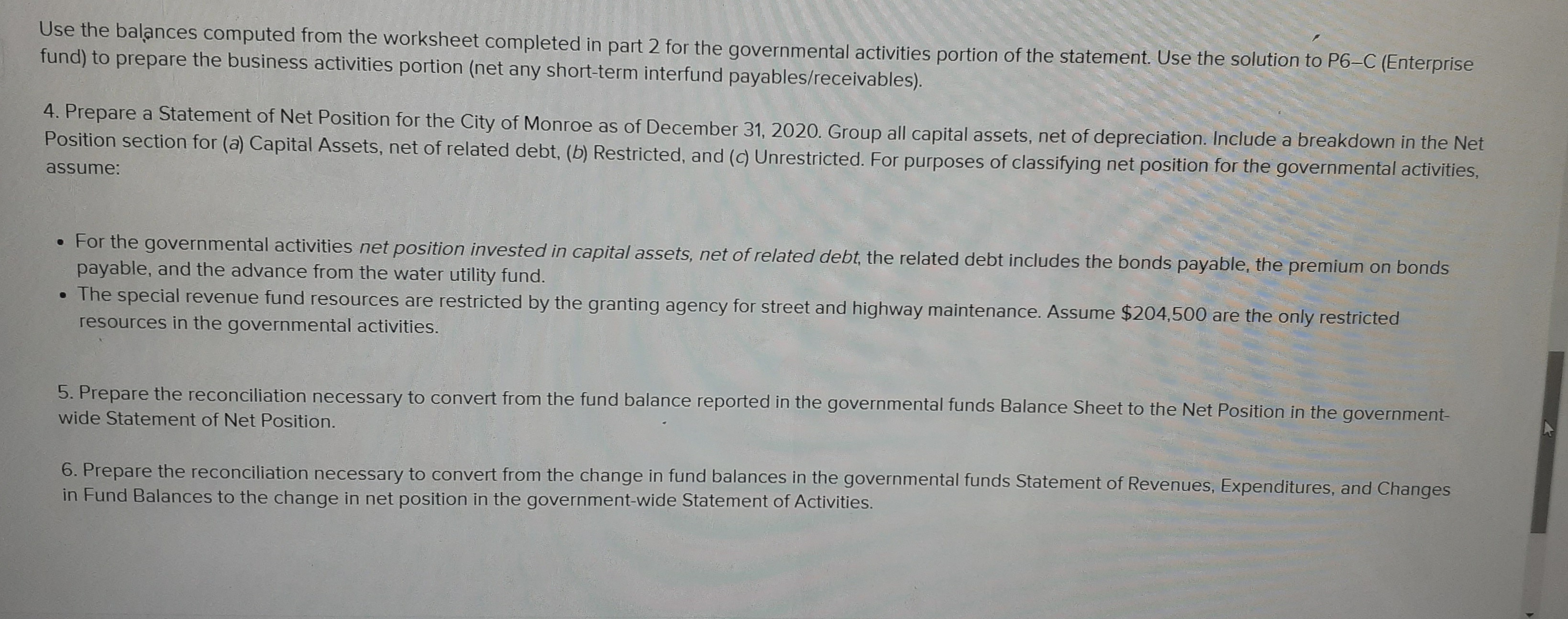 8-C. Assemble the following from previous