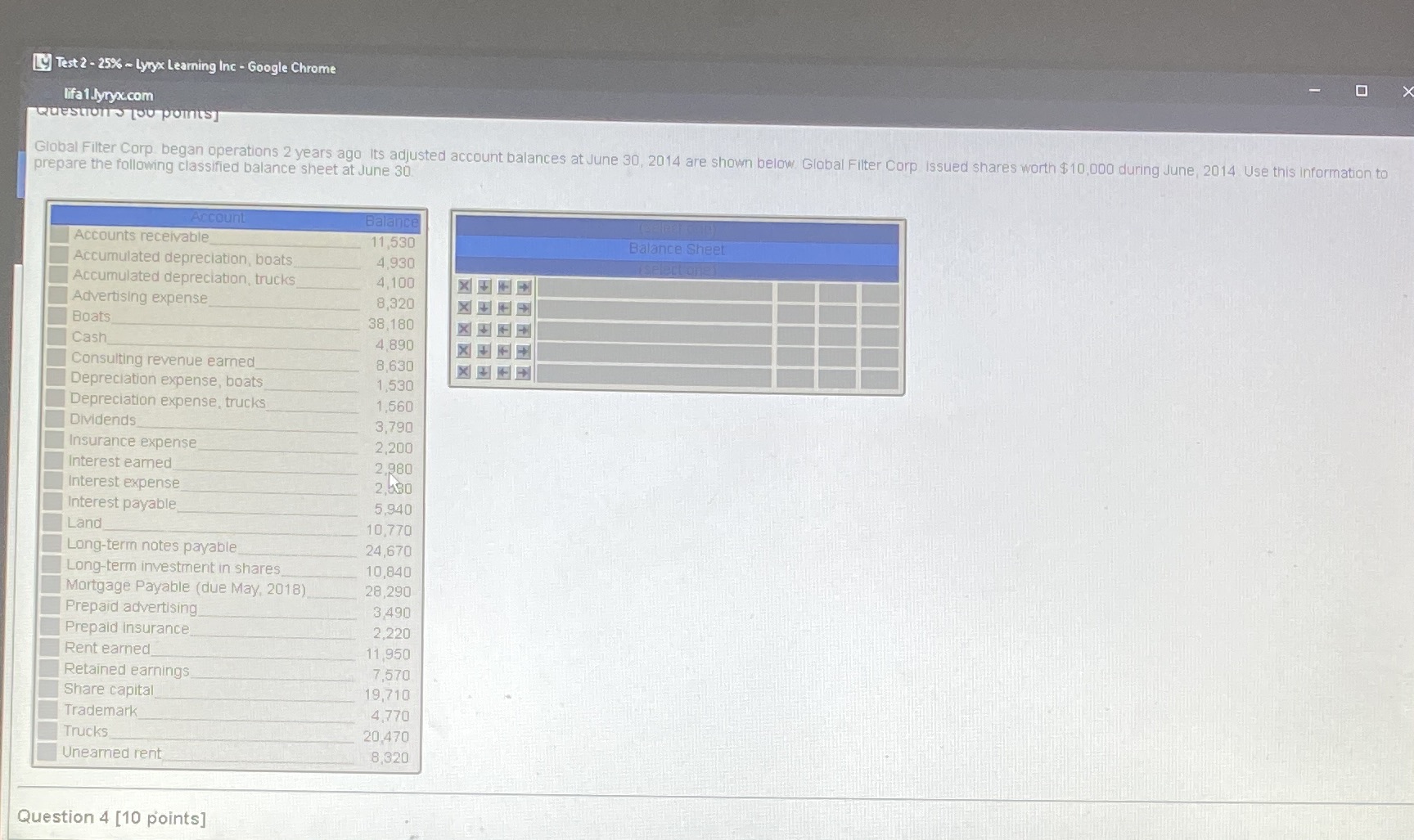 Ly Test 2 - 25% ~ Lyryx Learning Inc - Google