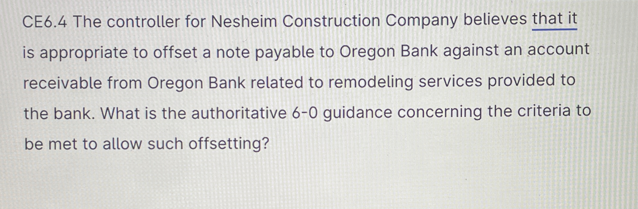 CE 6 . 4 The controller for Nesheim Construction