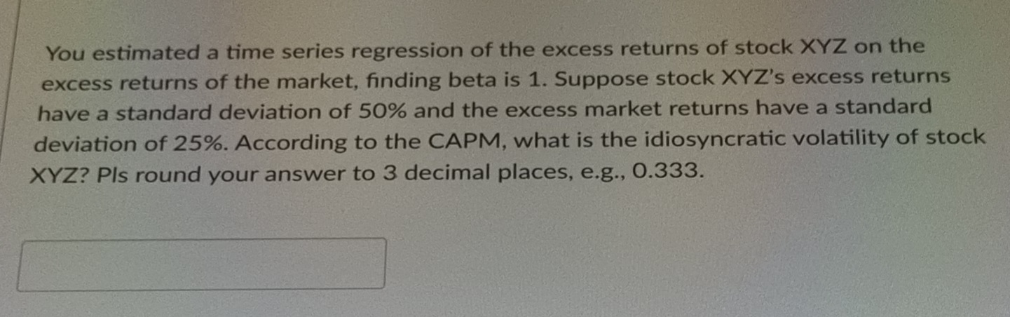 Consider two assets A and B. A has an expected