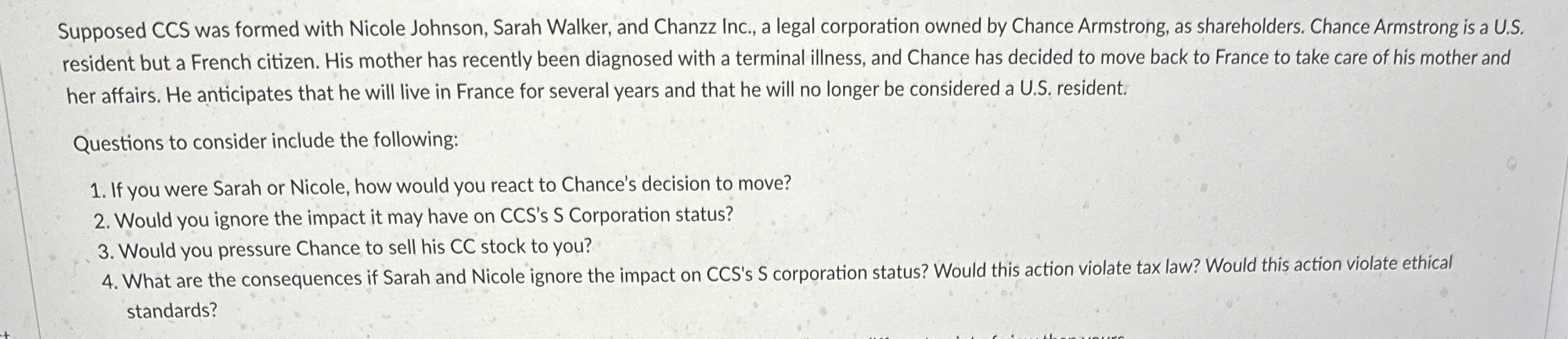 Supposed CCS was formed with Nicole Johnson,