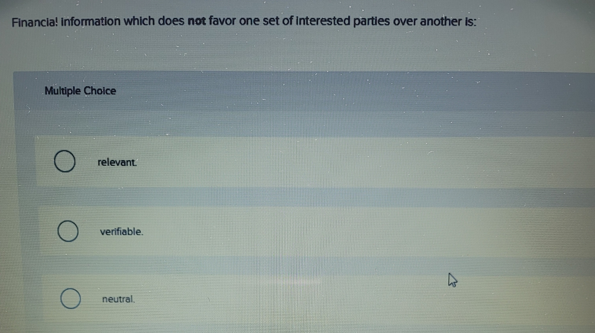 Financia! information which does not favor one