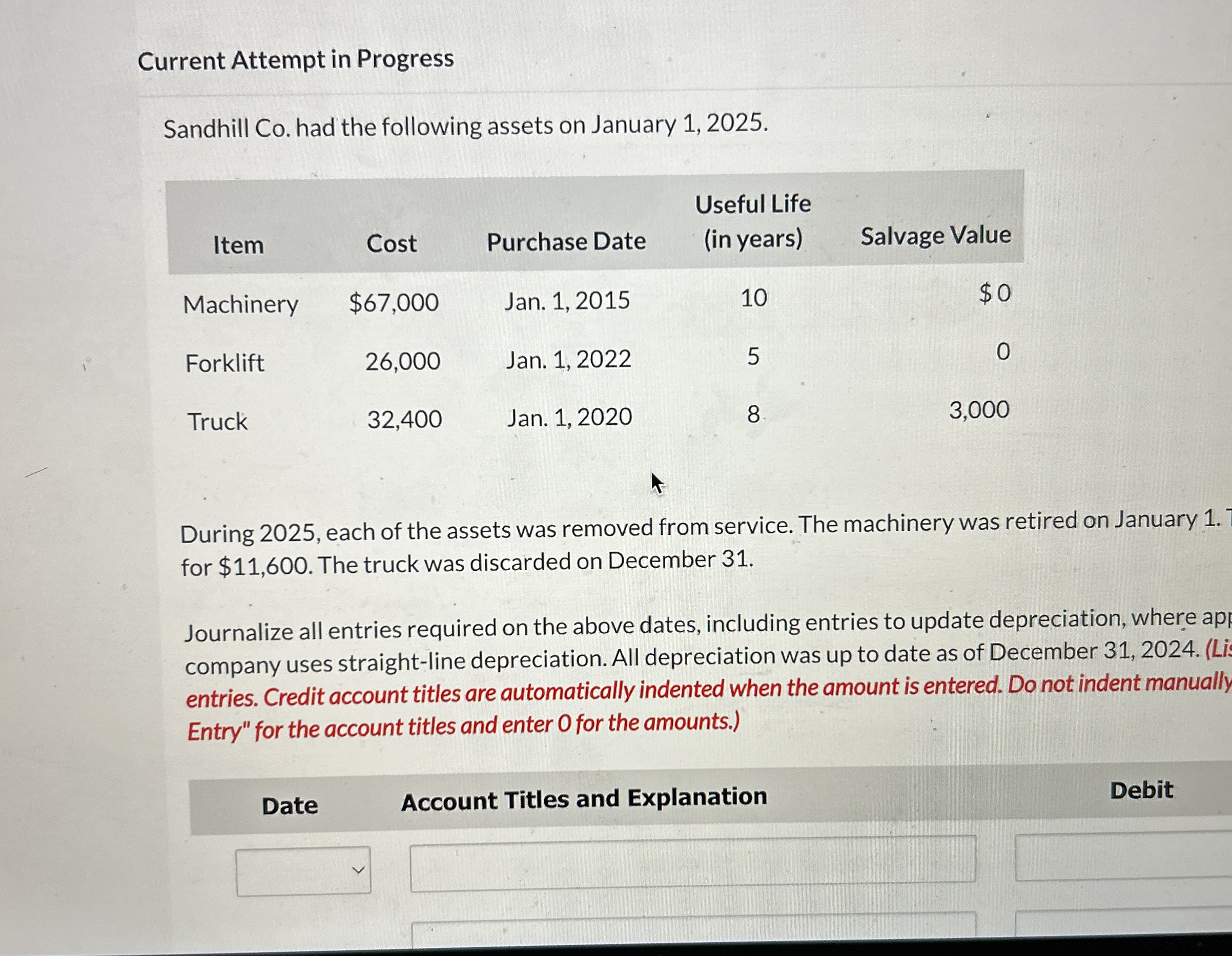 Current Attempt in Progress Sandhill Co . had the