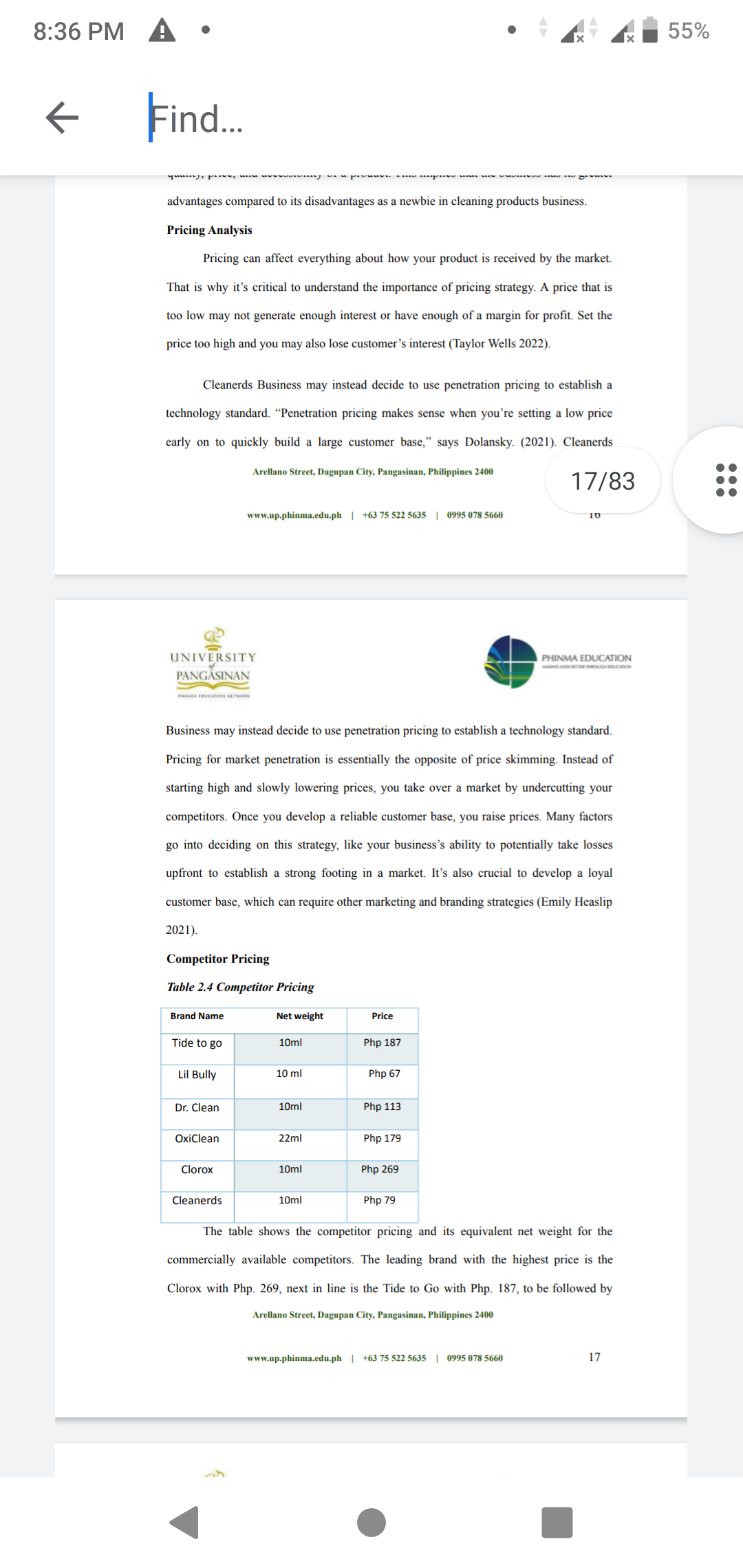 Include a cost base strategy in our pricing