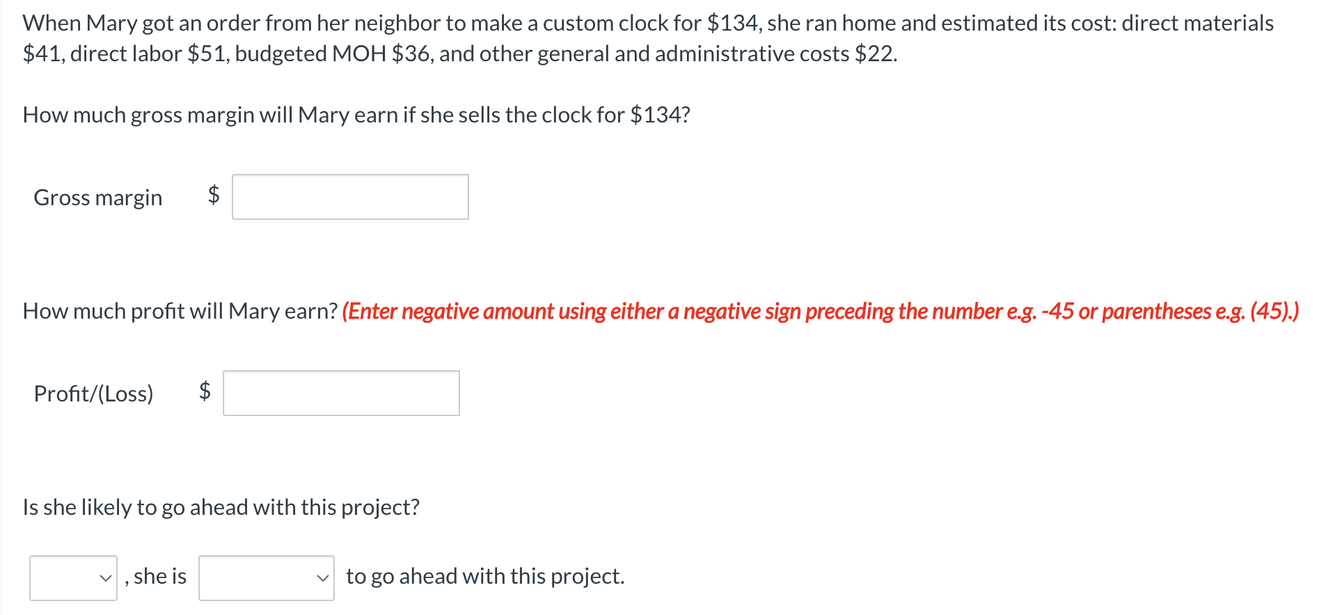 When Mary got an order from her neighbor to make