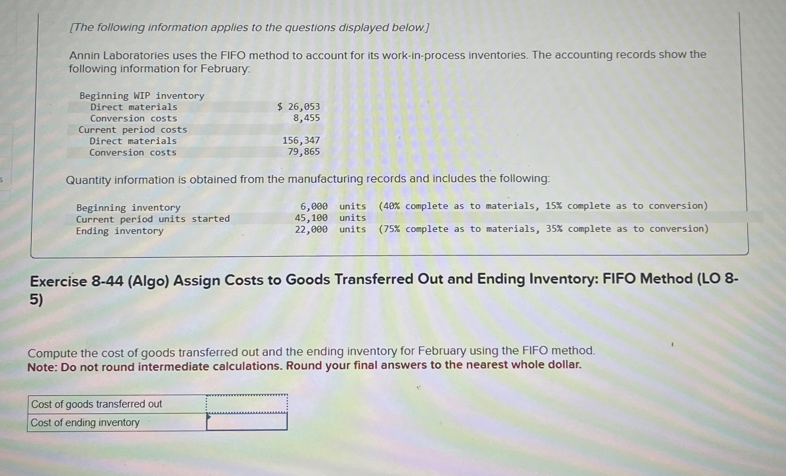 [ The following information applies to the