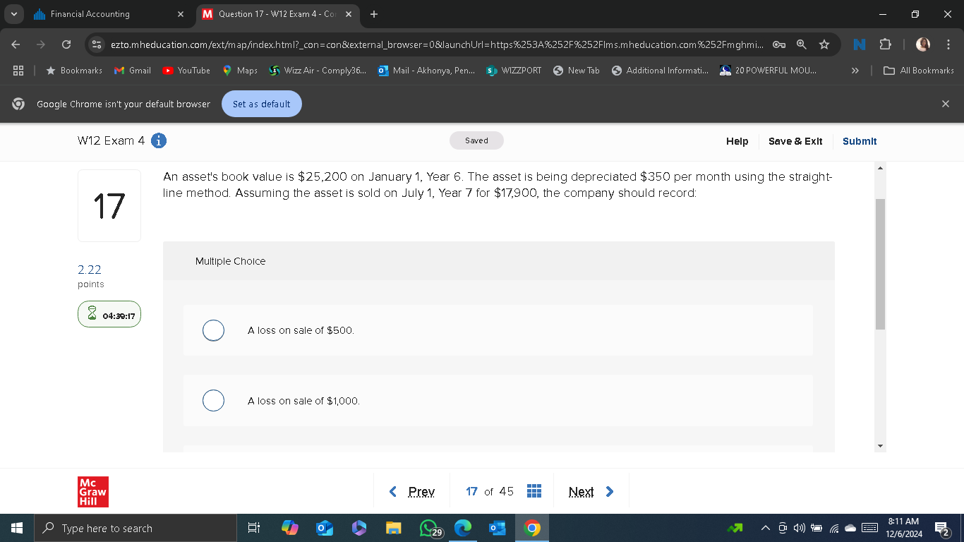the company should record? Financial Accounting X