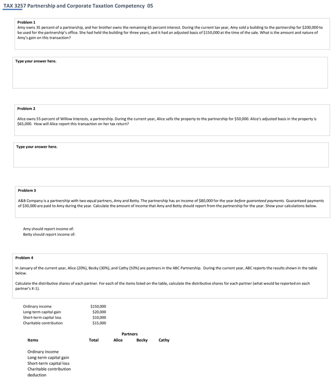 Module 05 Content Use this spreadsheet to show