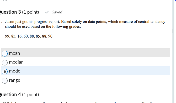 answer this )uestion 3 (1 point) Saved . Jason