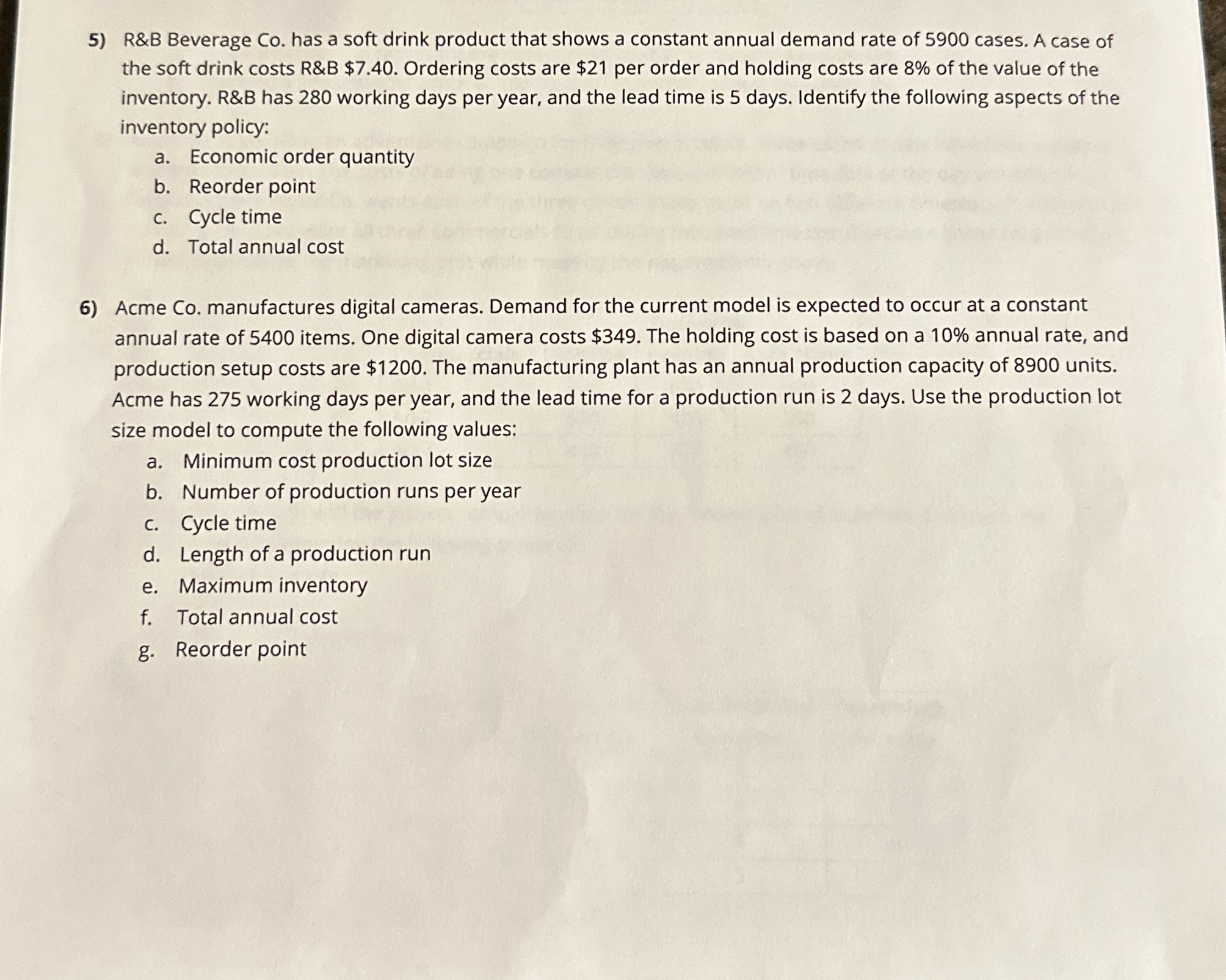 Please help & show work if possible. Thanks. 5)