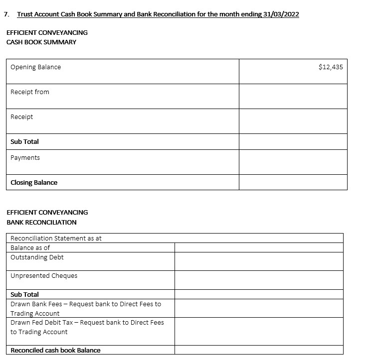 You have been retained by Efficient Conveyancing