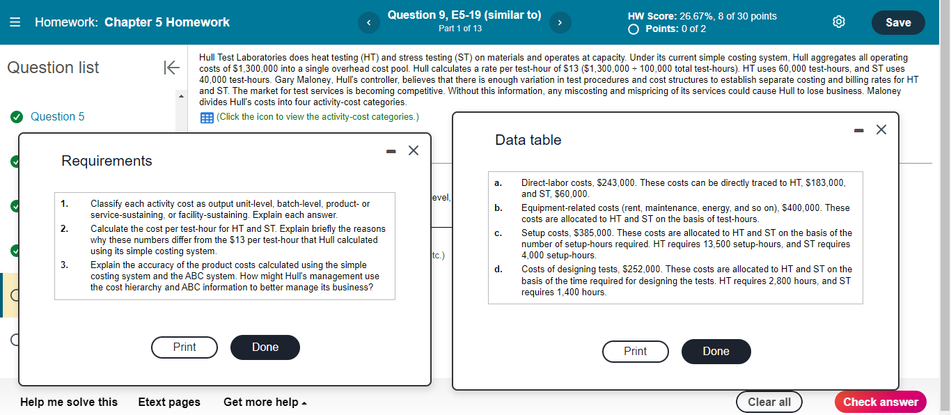 = Homework: Chapter 5 Homework Question 9, E5-19