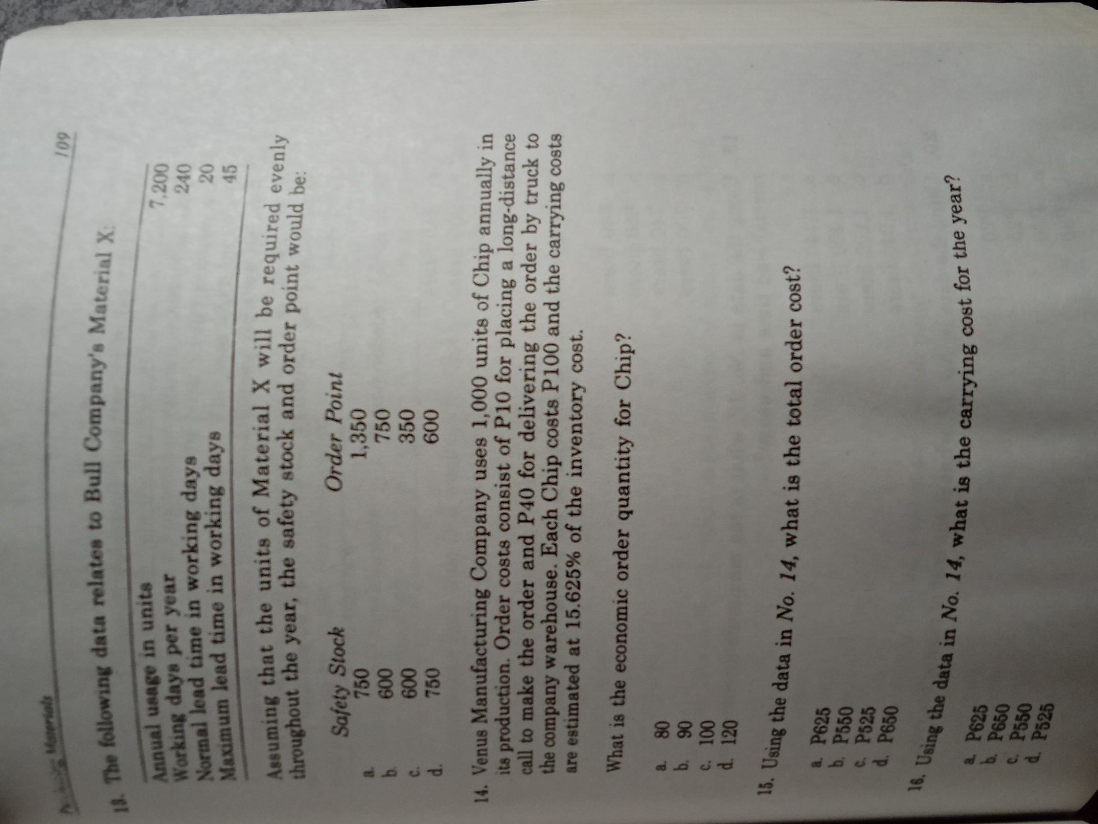 Purchasing Materials 105 MULTIPLE CHOICES -