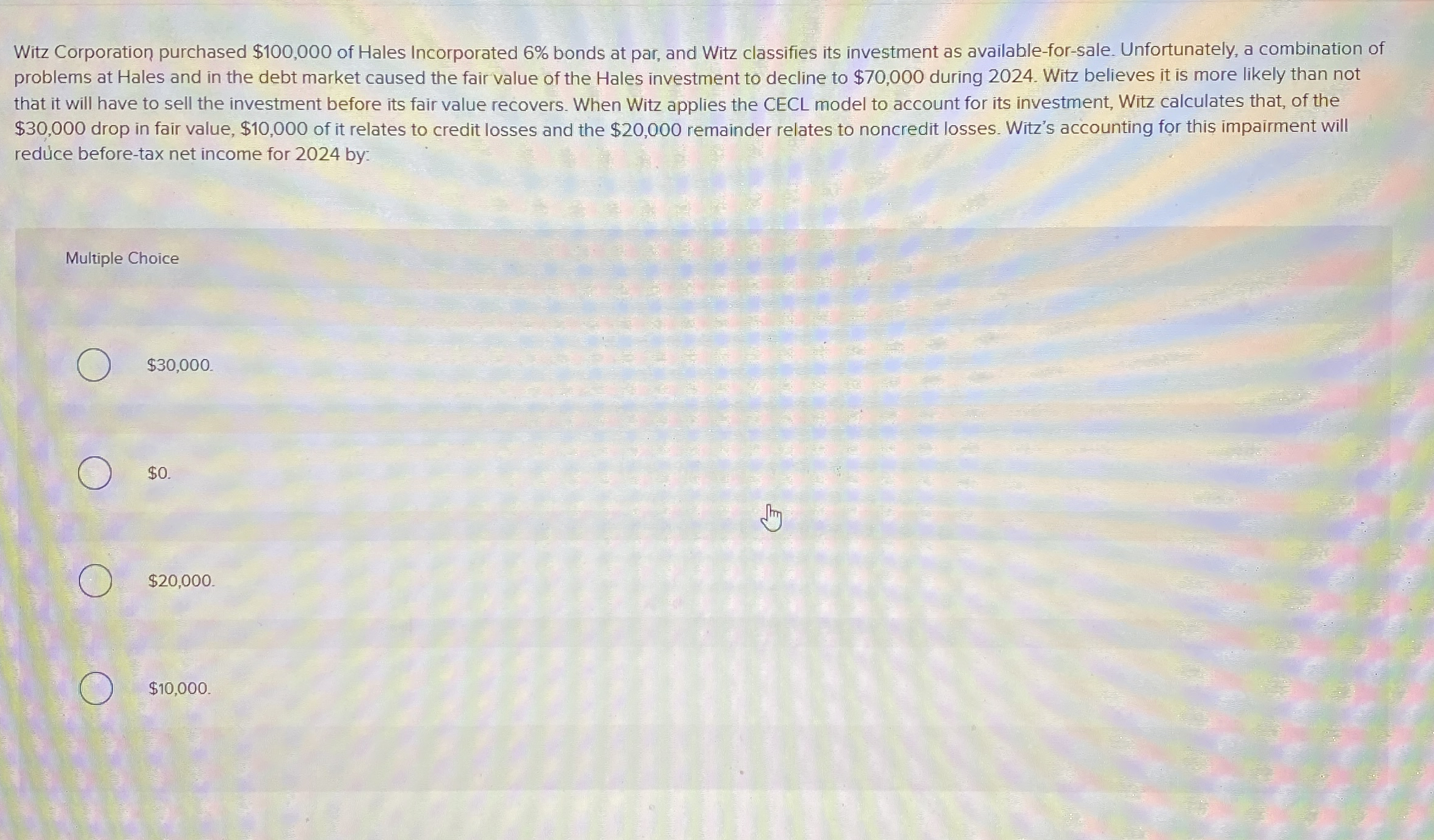 Witz Corporation purchased $ 1 0 0 , 0 0 0 of