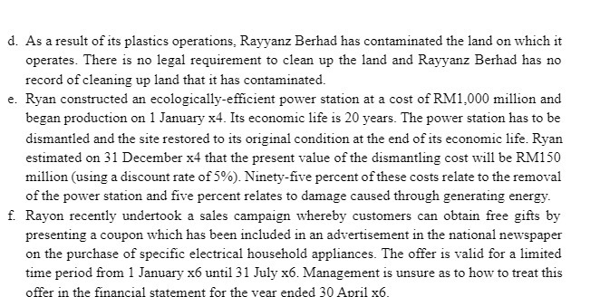 d. As a result of its plastics operations,