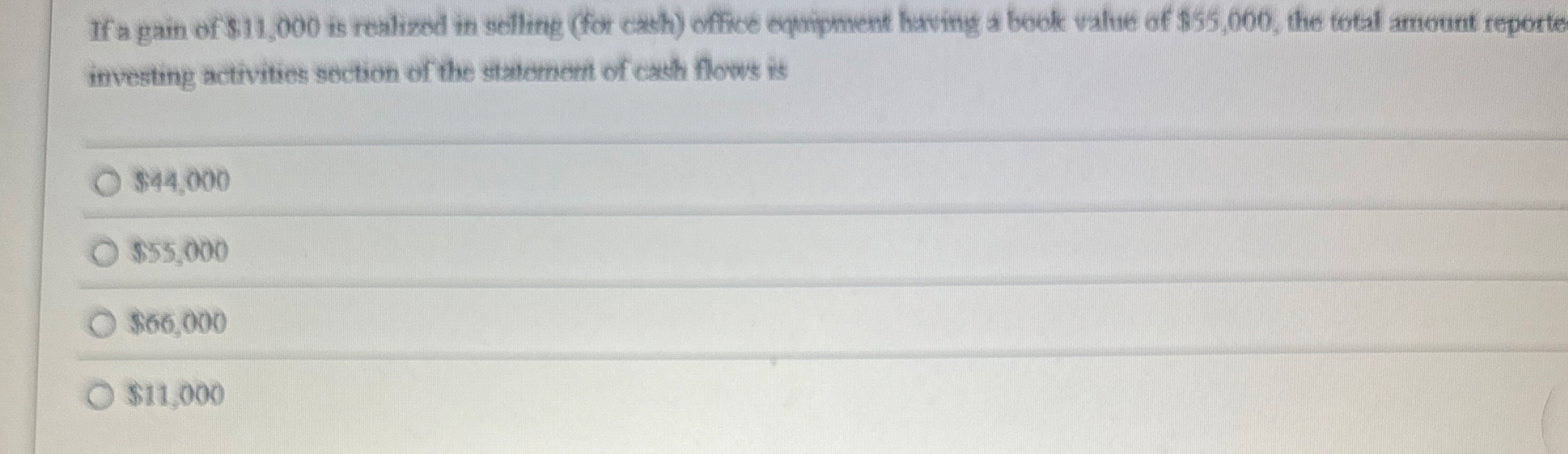 If a gain of $ 1 1 , 0 0 0 is realizod in selling