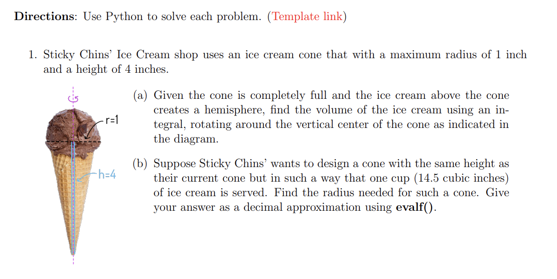 Directions: Use Python to solve each problem.