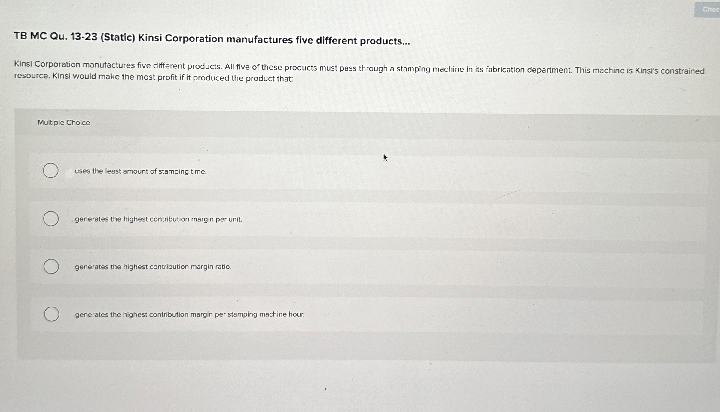Chec TB MC Qu . 1 3 - 2 3 ( Static ) Kinsi