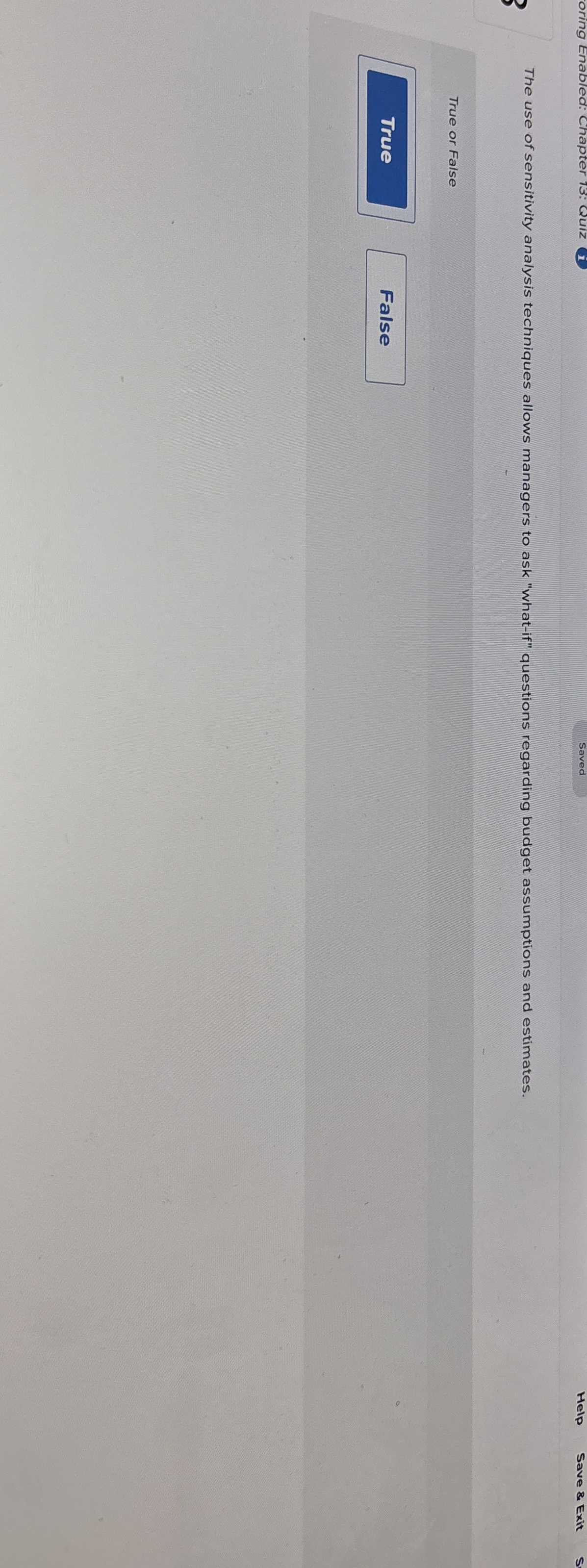 Saved Help Save & Exit The use of sensitivity